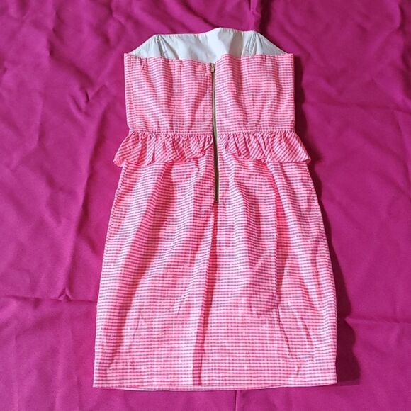 ‎LILLY PULITZER Strapless Peplum Dress - Size 4 - Picture 4 of 9